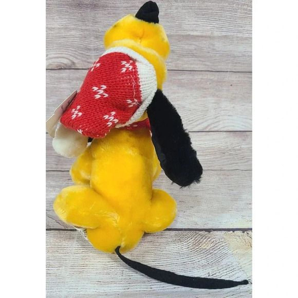 Vintage Disney Parks Plush Disney Channel Christmas Pluto Stuffed Animal Dog 9" - Picture 4 of 6
